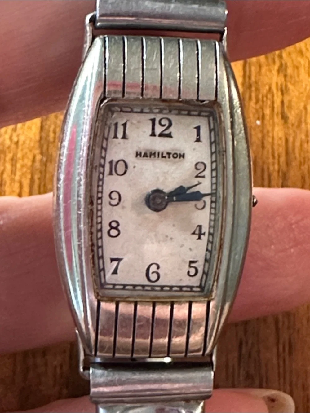 Antique 1928 Hamilton Art Deco 14 k White Gold Watch for parts or repair